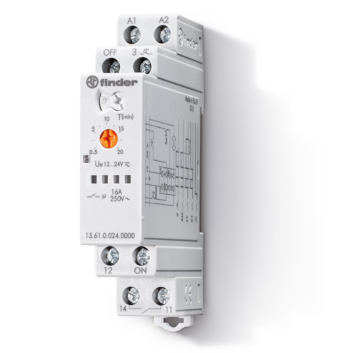 Finder LATCHING RELAY, ELECTRONIC, 4 FUNCTION WITH RESET, 1NO 16A, 230VAC COIL