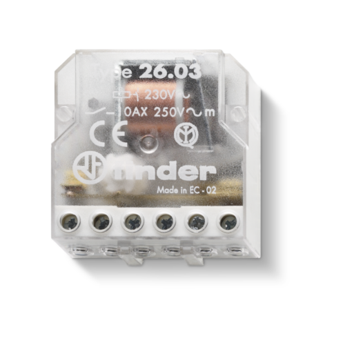 Finder Type 26.03 STEP RELAY, 1 NO+1 NC 10A@250VAC