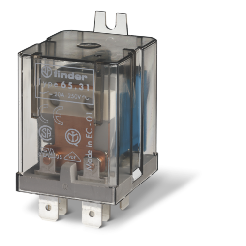 Finder Type 65.31 POWER RELAY FLANGE MOUNT 24VDC, 1NO +1NC 20A@250VAC