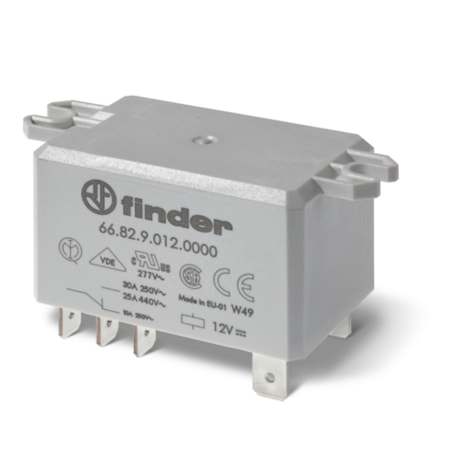 Finder Type 66.82 POWER RELAY FLANGE MOUNT 12VAC, 2CO 30A@250VAC