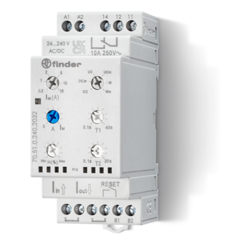 Finder CURRENT MONITORING RELAY, 0.05-16A AC/DC INPUT,SPDT@10A 230VAC
