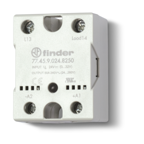 Finder Type 77.45 SSR HOCKEY PUCK, ZERO CROSSING 40A 230VAC LOAD 24VDC CONTROL