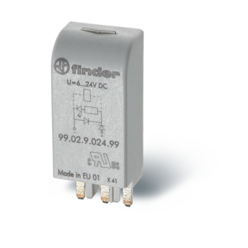 Finder Type 99.02 RC MODULE 6-24VAC/DC, 90/94/95/96/97 SERIES BASES